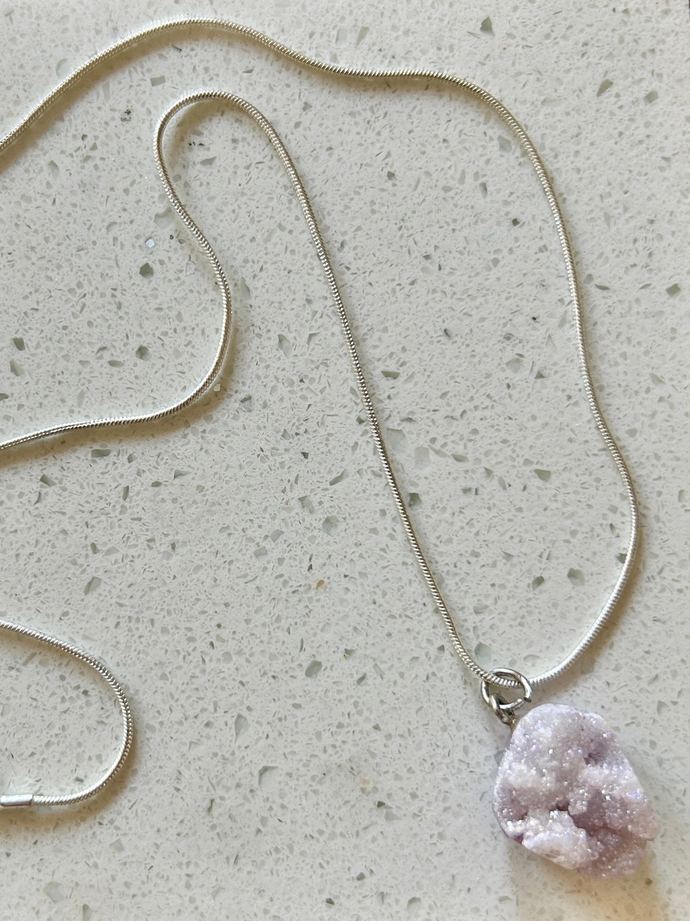 NEW! Amethyst Druzy Pendant Necklace